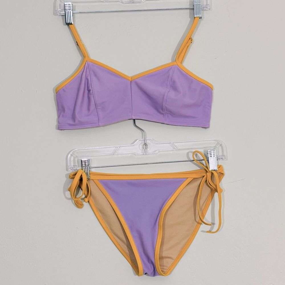 Lavender & gold string bikini set M